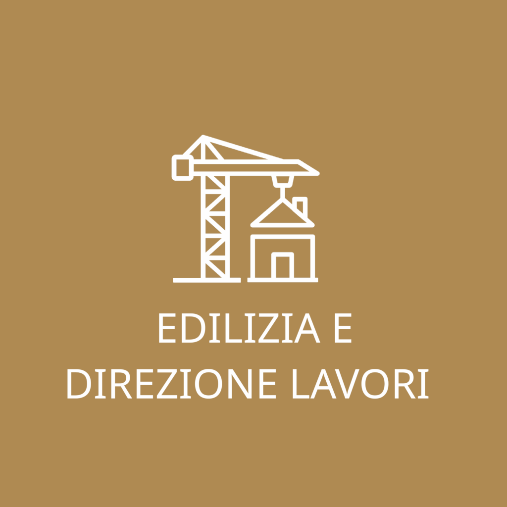 Logo servizio Edilizia e Direzione Lavori con casa e gru stilizzate